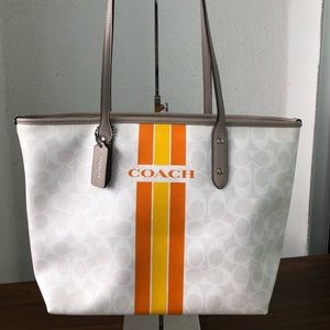 Coach Varsity Zip Top Tote NWT